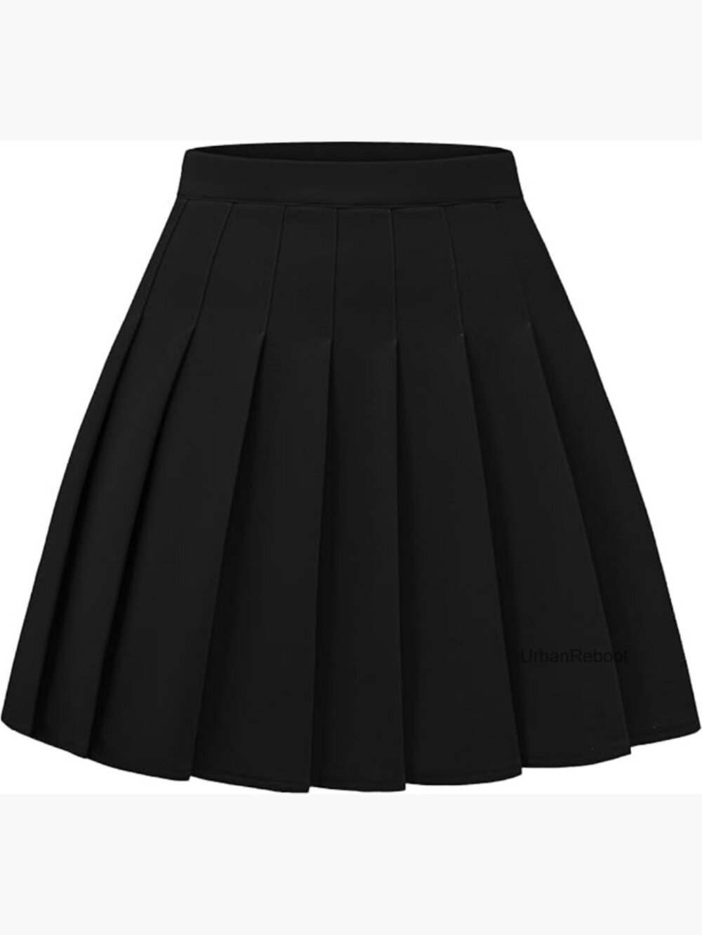 Pleated A-Line Mini Skater Skirt Elastic Waist High Rise Uniform Short Skirt
